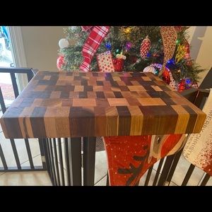 15 by 11 2” in. End Grain. Mahogany, Maple and Walnut